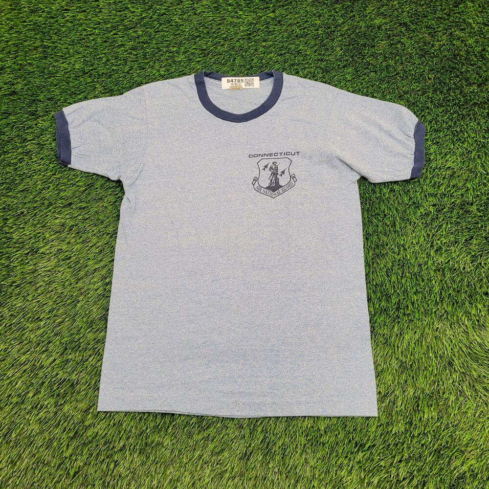 Vintage Connecticut Air National Guard Shirt Womens S/M 17x24 Blue